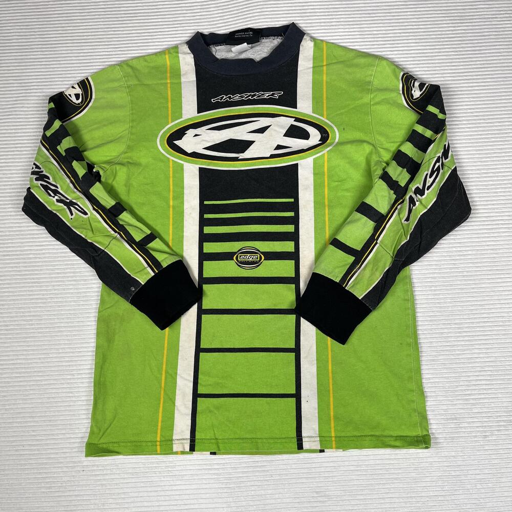 Answer Racing Shirt youth Small Green Motocross Jersey Long Sleeve MX Graphic